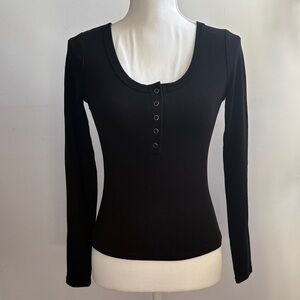 Elegant Black Long Sleeve Women's Top